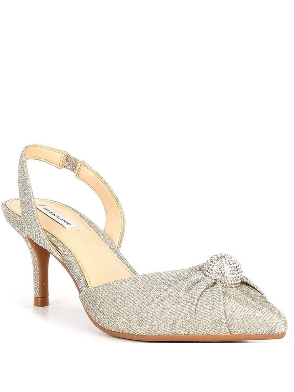 NWOB $89 Alex Marie
Allyn Shimmer Rhinestone Ornament Slingback Dress Pumps